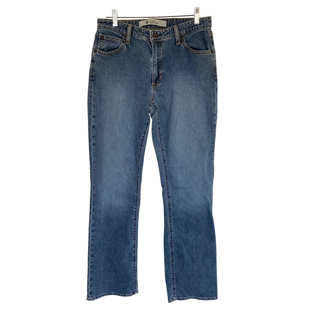 Gap Original Boot Cut Jeans Medium Wash Blue Mid Rise Stretch Denim 10 Long